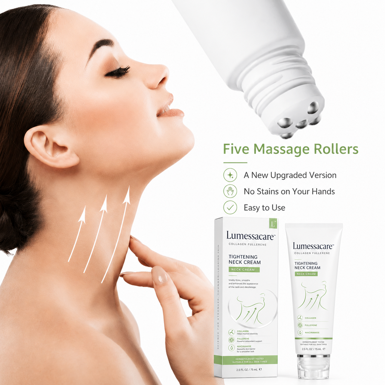 ✨Lumessacare™ Instant Neck Lift Cream  — 🧴 Infused with Retinol & Hyaluronic Acid | Firms the Neck, Reduces Wrinkles & Double Chin