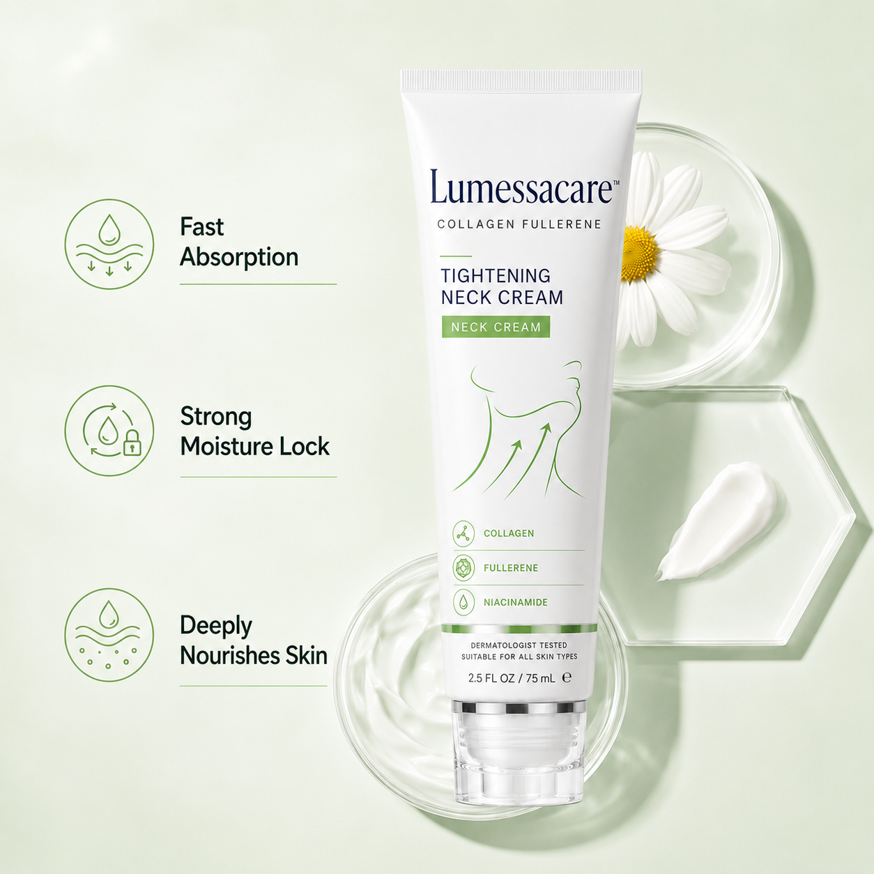✨Lumessacare™ Instant Neck Lift Cream  — 🧴 Infused with Retinol & Hyaluronic Acid | Firms the Neck, Reduces Wrinkles & Double Chin